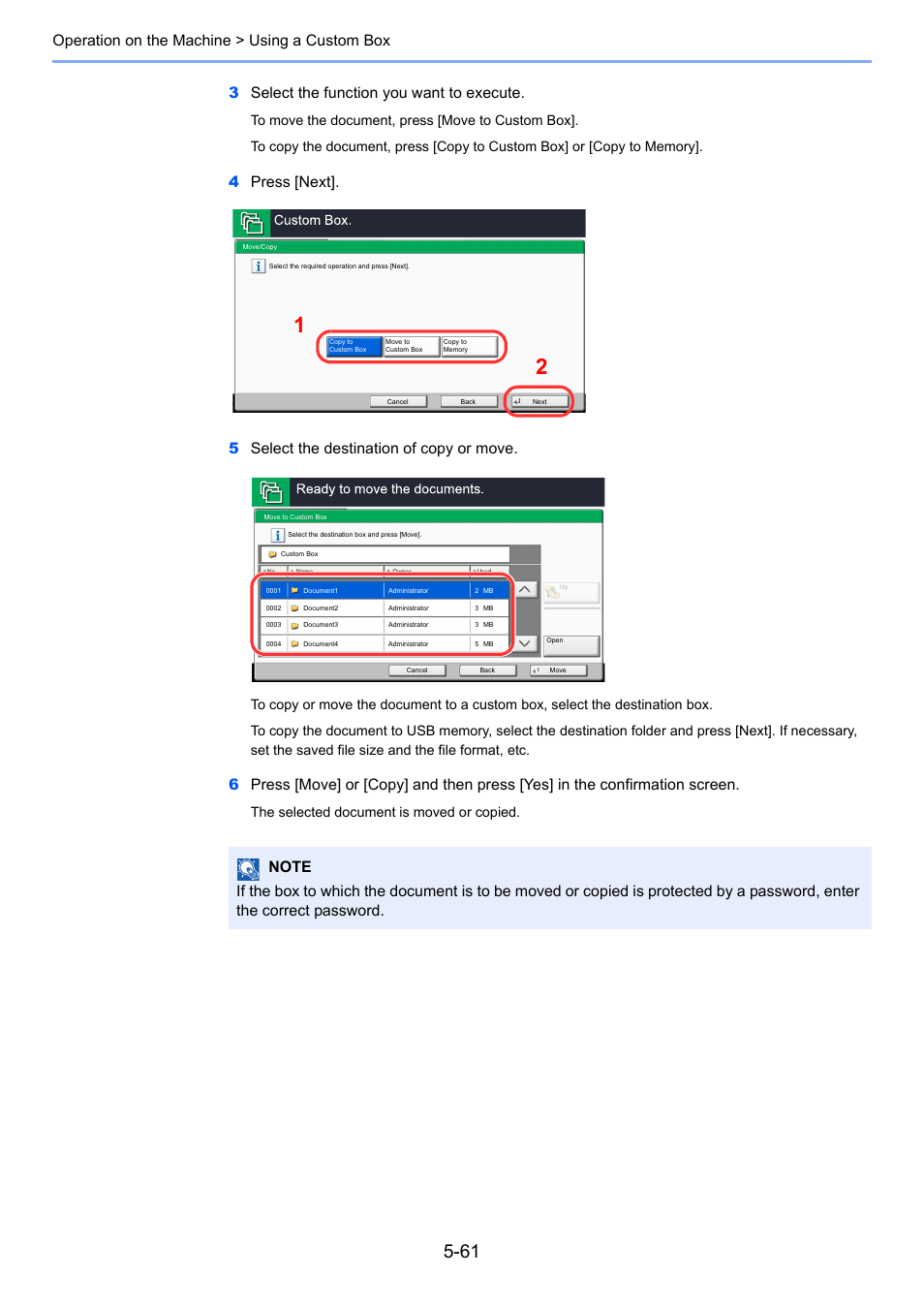 The selected document is moved or copied | TA Triumph-Adler 6555i User Manual | Page 237 / 540