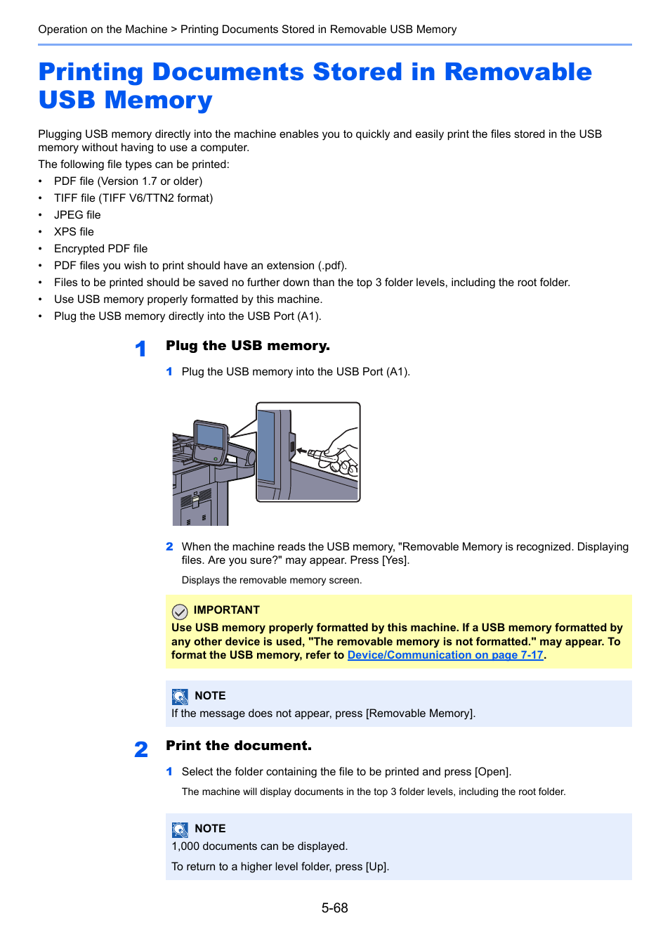 Printing documents stored in removable usb memory | TA Triumph-Adler 6555i User Manual | Page 244 / 540