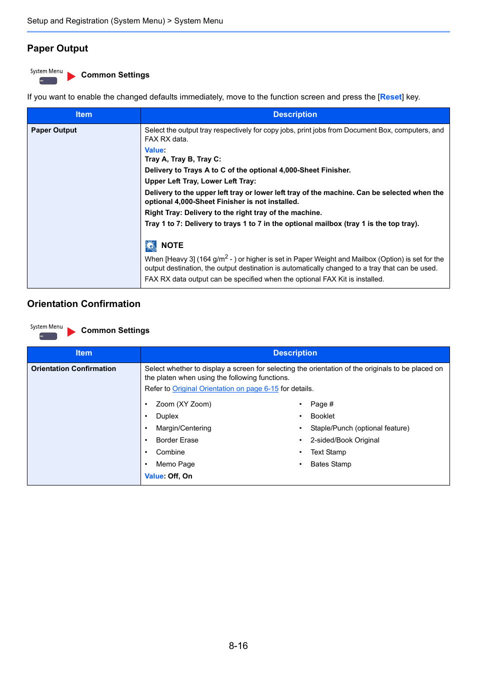 Ing for, In system, Paper output | Orientation confirmation | TA Triumph-Adler 6555i User Manual | Page 350 / 540