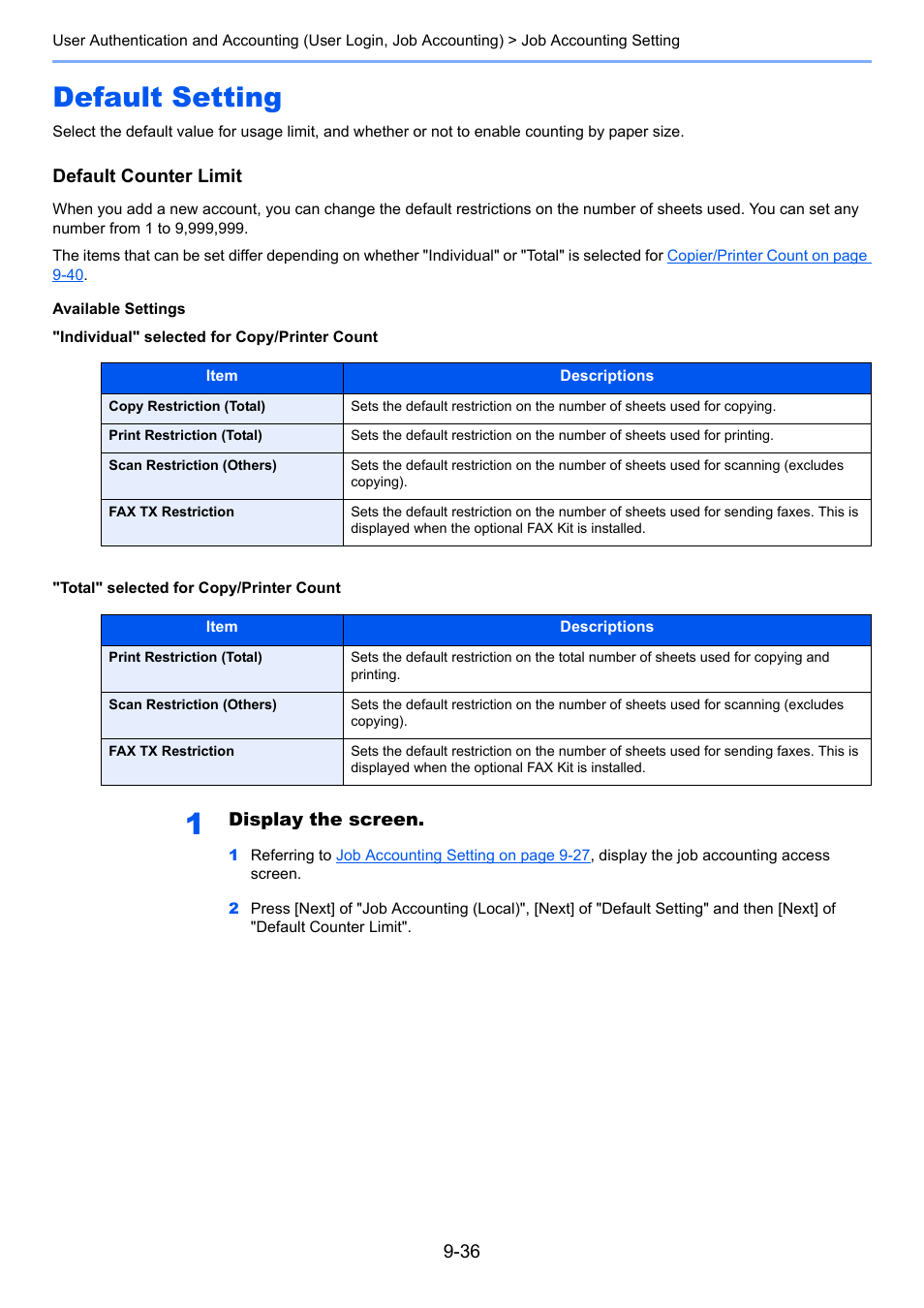 Default setting, Default setting -36 | TA Triumph-Adler 6555i User Manual | Page 430 / 540