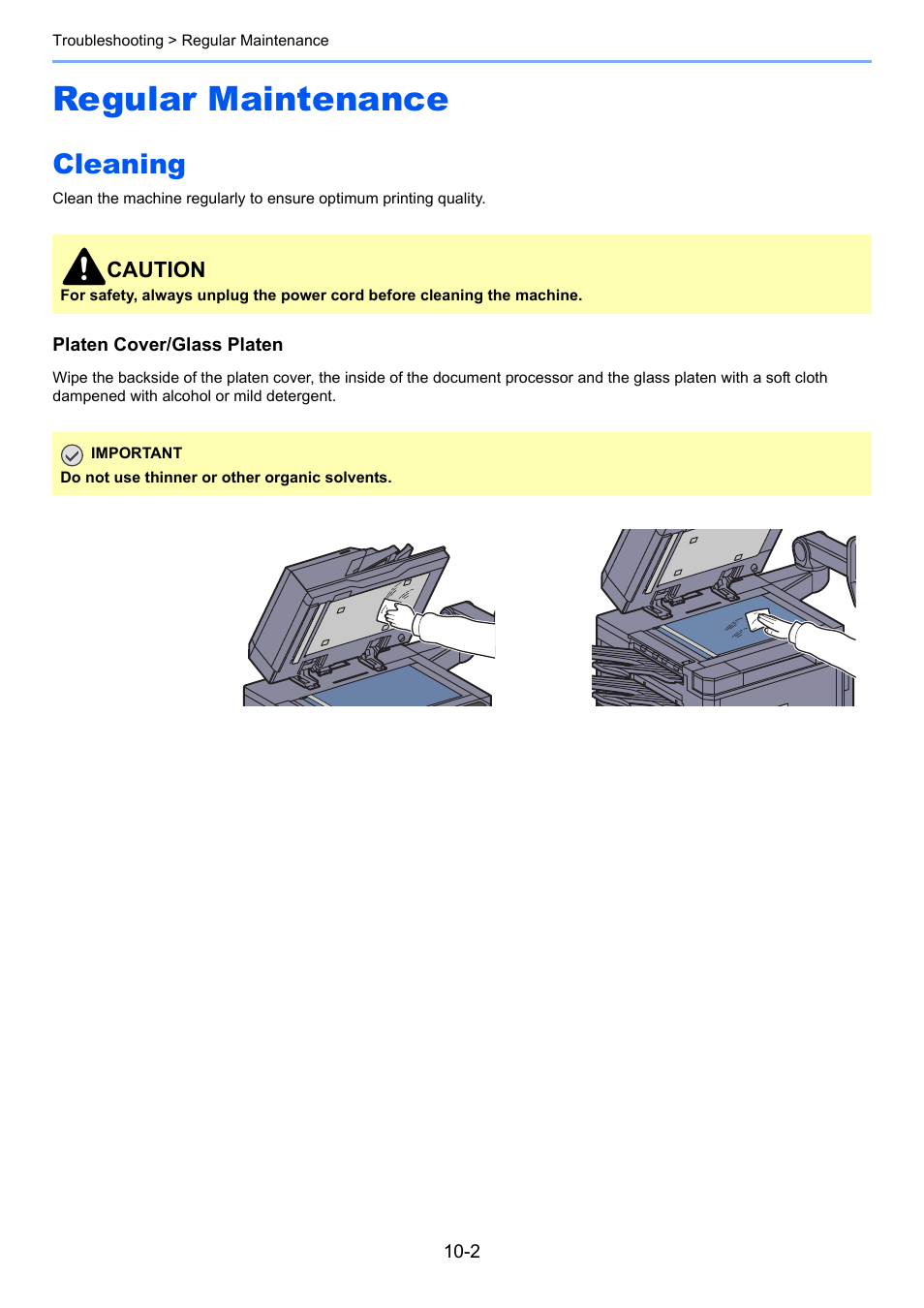 Regular maintenance, Cleaning, Regular maintenance -2 | Cleaning -2 | TA Triumph-Adler 6555i User Manual | Page 438 / 540