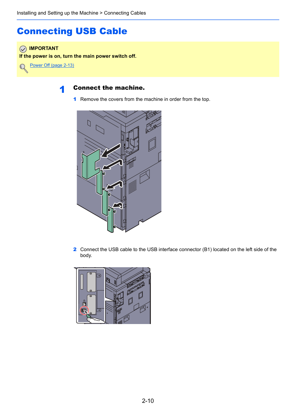 Connecting usb cable, Connecting usb cable -10 | TA Triumph-Adler 6555i User Manual | Page 66 / 540