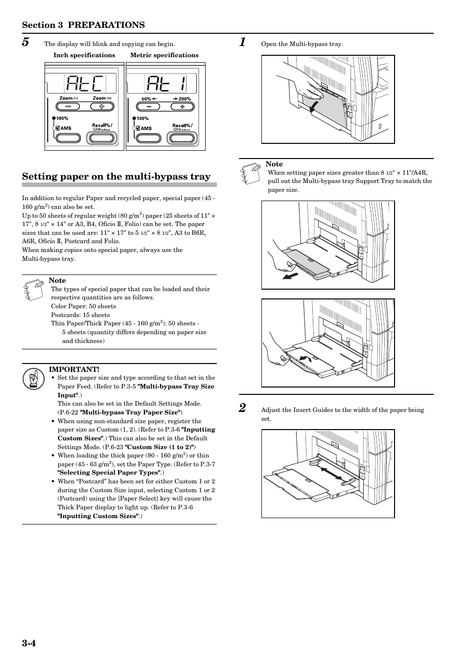 Setting paper on the multi-bypass tray, Setting paper on the multi-bypass tray -4 | TA Triumph-Adler DC 2016 User Manual | Page 26 / 123