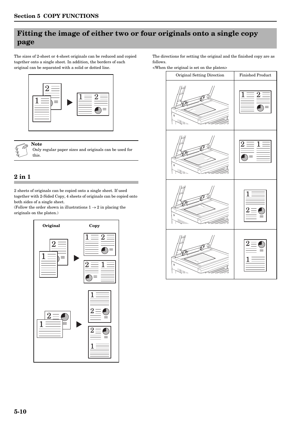 2 in 1, 2 in 1 -10, Refer to p.5-10) | De. (refer to p.5-10 | TA Triumph-Adler DC 2016 User Manual | Page 48 / 123