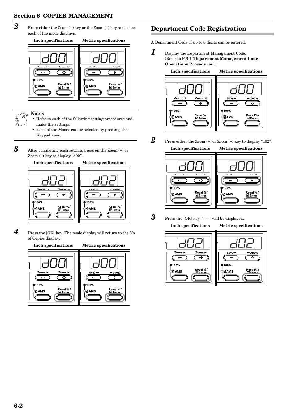 Department code registration, Department code registration -2 | TA Triumph-Adler DC 2016 User Manual | Page 58 / 123