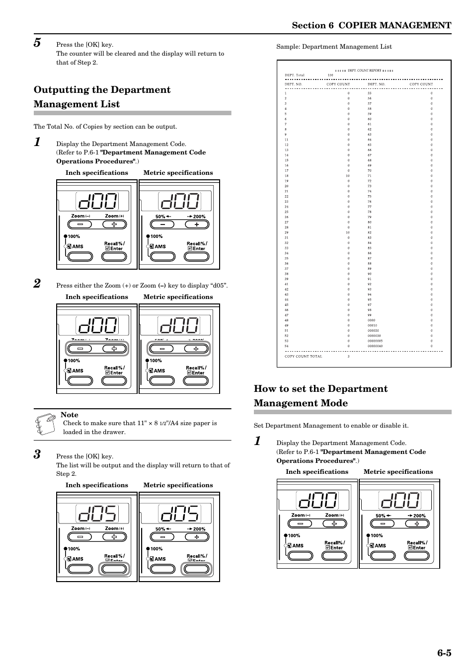 Outputting the department management list, How to set the department management mode | TA Triumph-Adler DC 2016 User Manual | Page 61 / 123