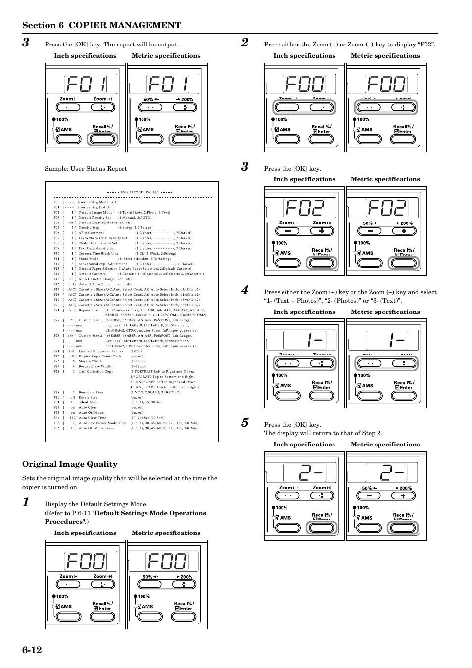 Er to p.6-12 "original image quality " .), Efer to p.6-12 "original image quality" .) | TA Triumph-Adler DC 2016 User Manual | Page 68 / 123