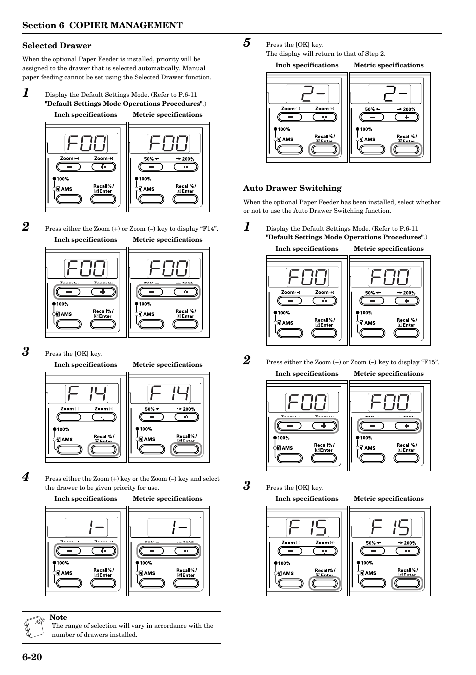 To p.6-20 "selected drawer " .), P.6-20 "selected drawer | TA Triumph-Adler DC 2016 User Manual | Page 76 / 123