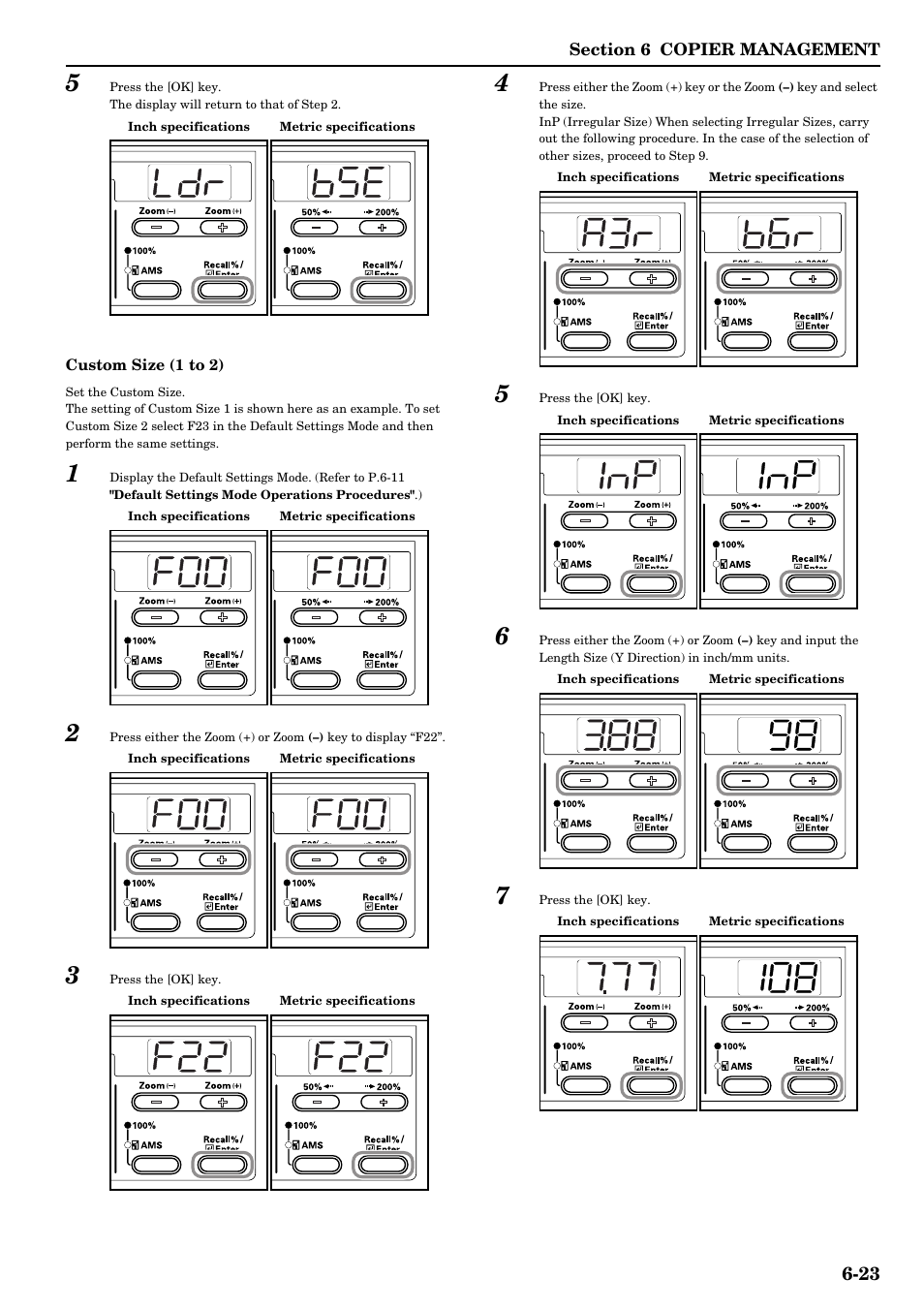 P.6-23 "custom size (1 to 2)" .), P.6-23 "custom size (1 to 2), Gs mode. (p.6-23 "custom size (1 to 2)" ) | TA Triumph-Adler DC 2016 User Manual | Page 79 / 123