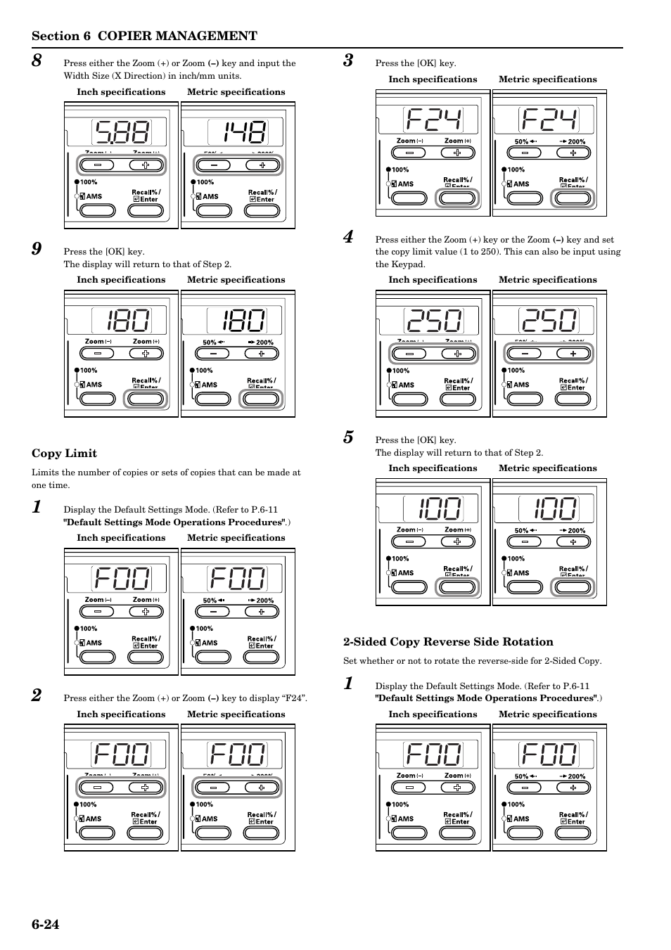 Refer to p.6-24 "copy limit | TA Triumph-Adler DC 2016 User Manual | Page 80 / 123