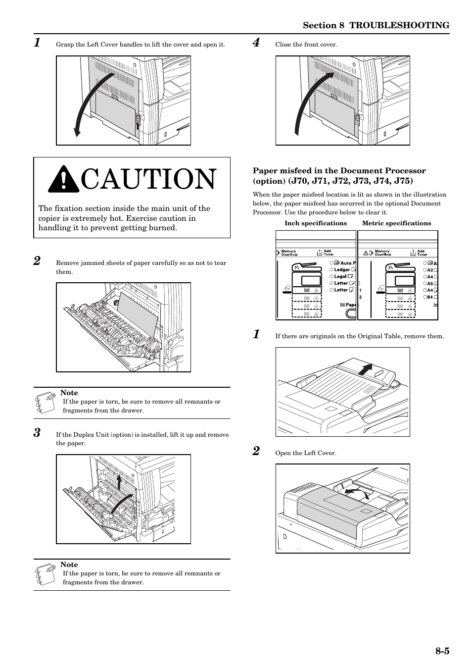 Refer to p.8-5, Caution | TA Triumph-Adler DC 2016 User Manual | Page 99 / 123