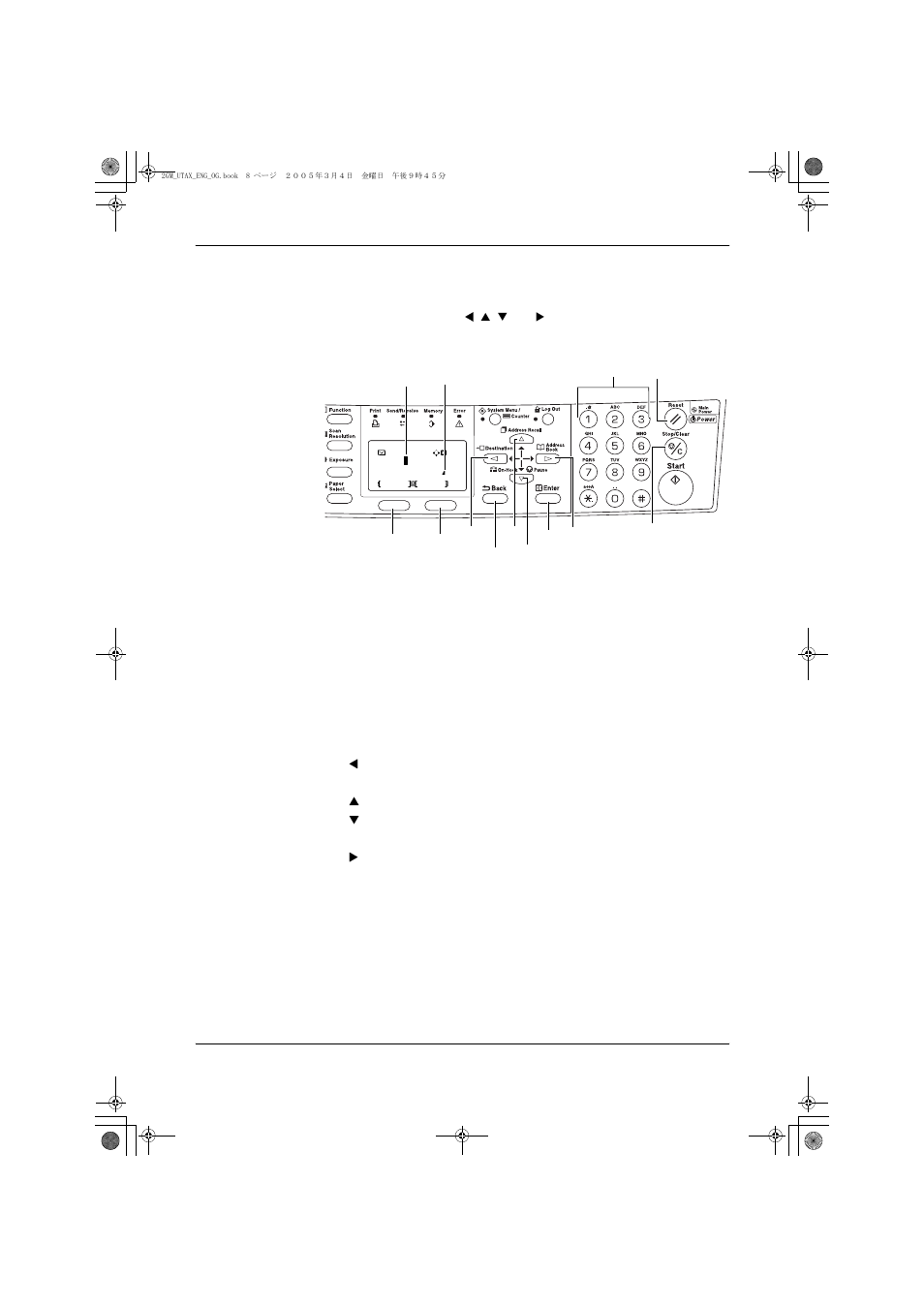 Character entry, Keys used for entering characters | TA Triumph-Adler DC 2018 User Manual | Page 42 / 86