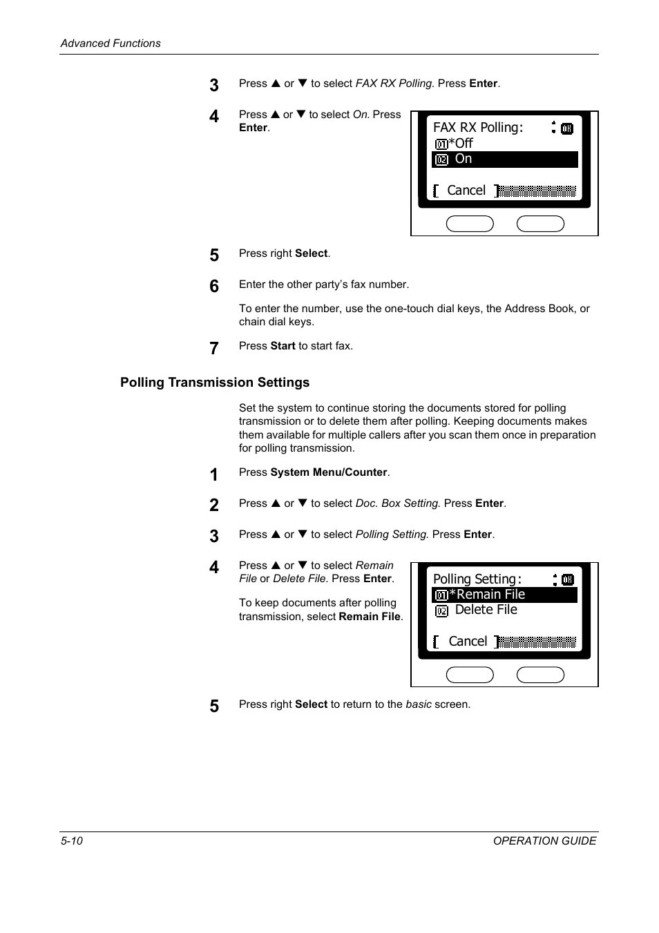 Polling transmission settings | TA Triumph-Adler DC 2018 User Manual | Page 102 / 234