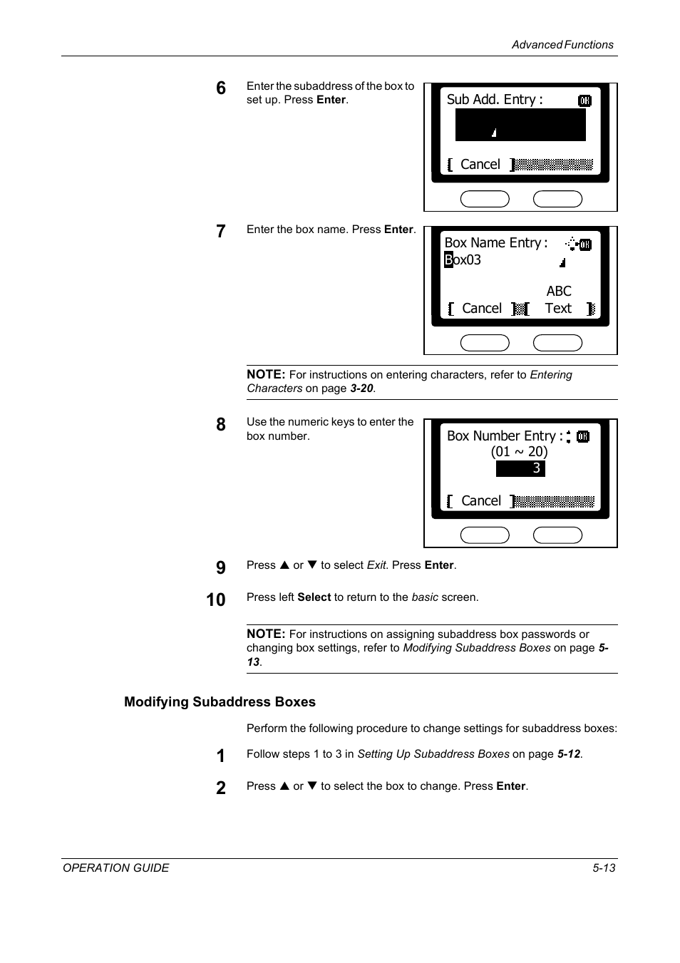 Modifying subaddress boxes | TA Triumph-Adler DC 2018 User Manual | Page 105 / 234