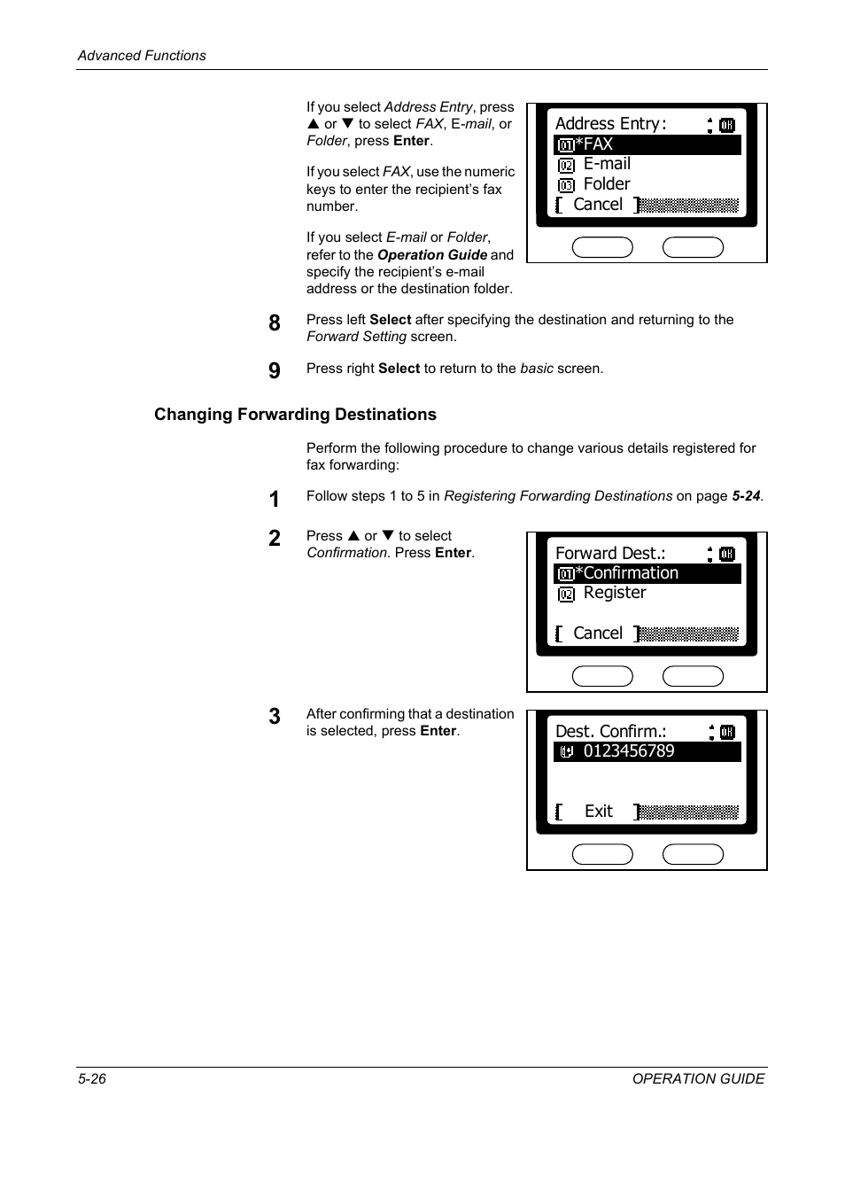 Changing forwarding destinations | TA Triumph-Adler DC 2018 User Manual | Page 118 / 234