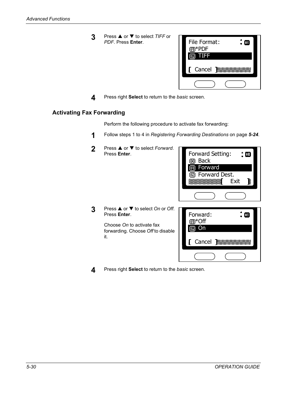Activating fax forwarding | TA Triumph-Adler DC 2018 User Manual | Page 122 / 234