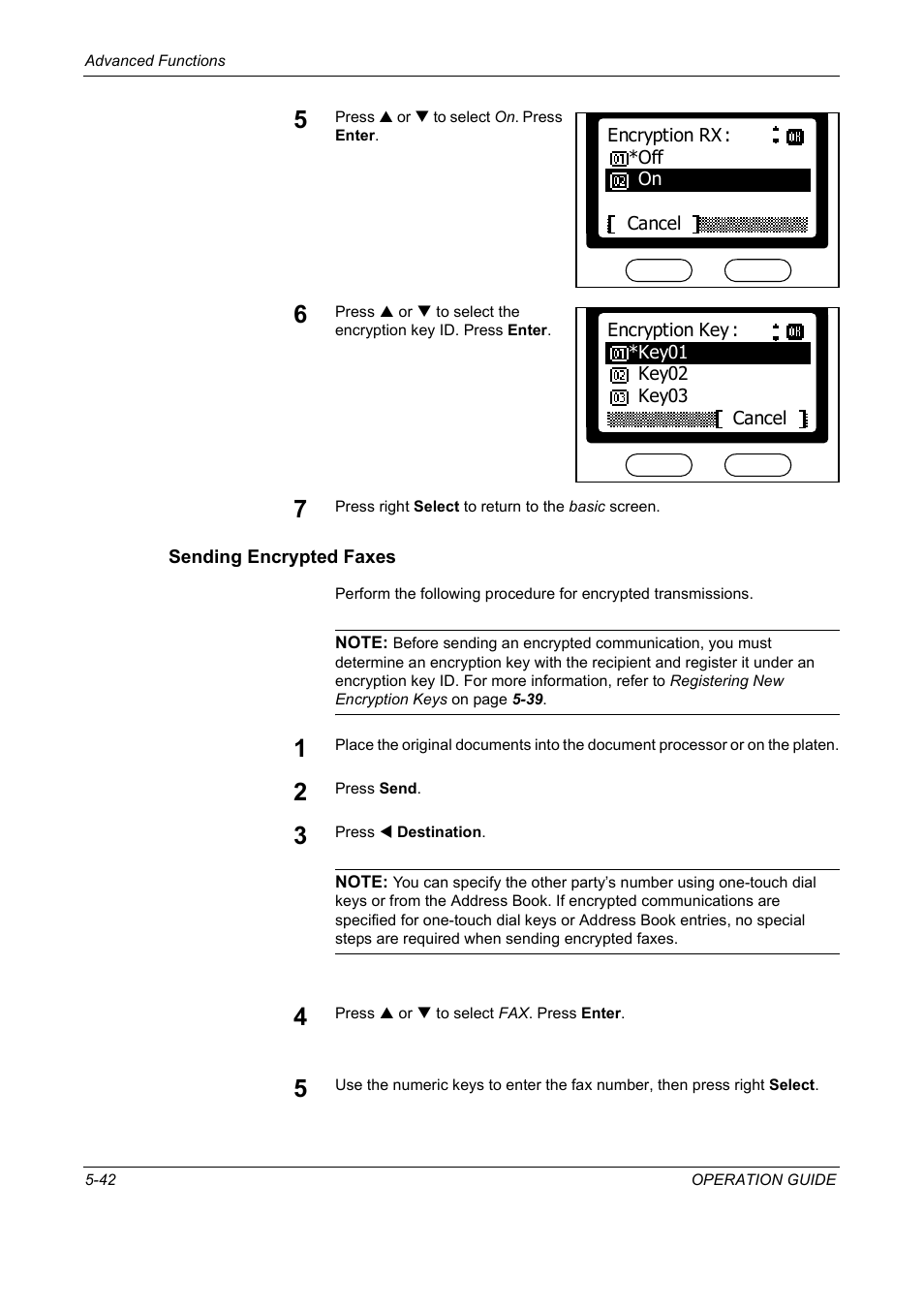 Sending encrypted faxes | TA Triumph-Adler DC 2018 User Manual | Page 134 / 234