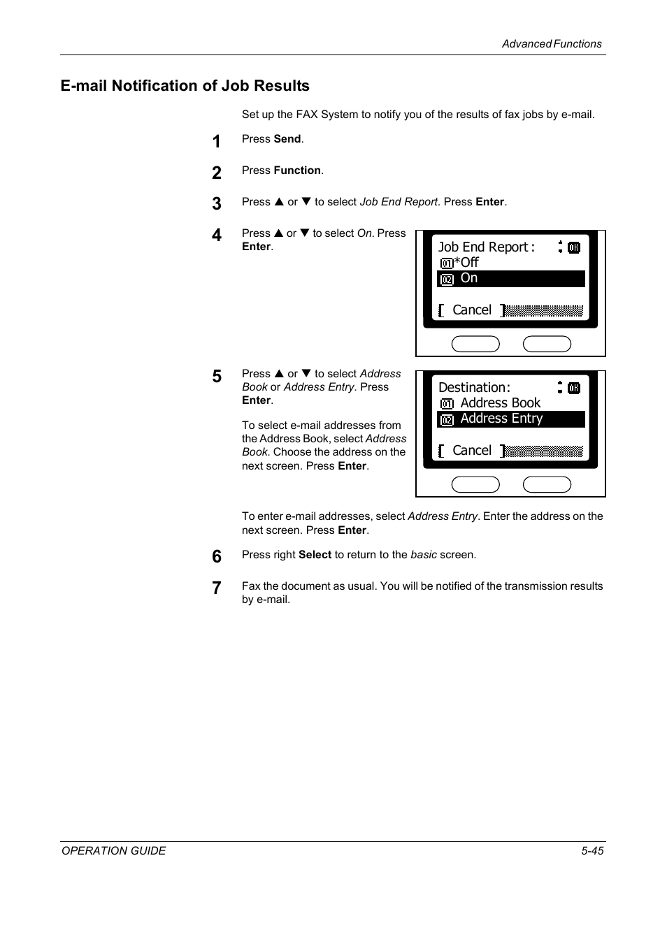 E-mail notification of job results, E-mail notification of job results -45 | TA Triumph-Adler DC 2018 User Manual | Page 137 / 234