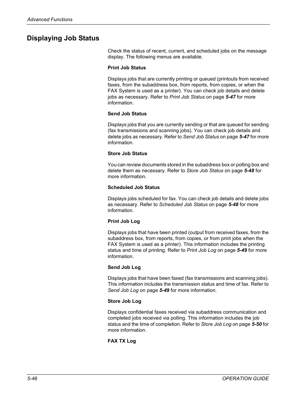 Displaying job status, Displaying job status -46 | TA Triumph-Adler DC 2018 User Manual | Page 138 / 234