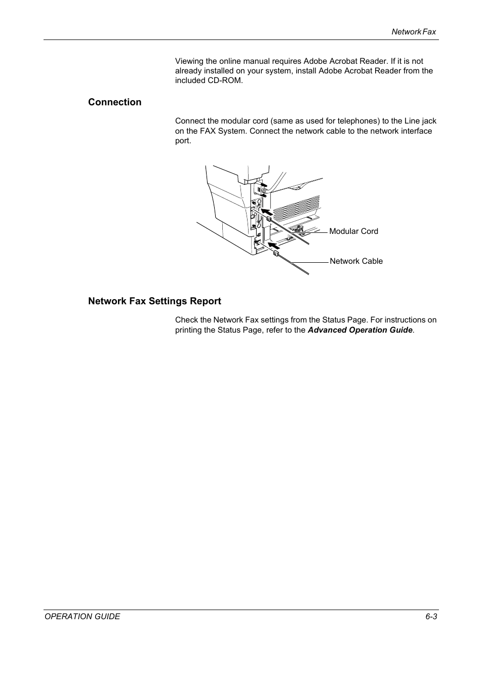 Connection, Network fax settings report | TA Triumph-Adler DC 2018 User Manual | Page 153 / 234