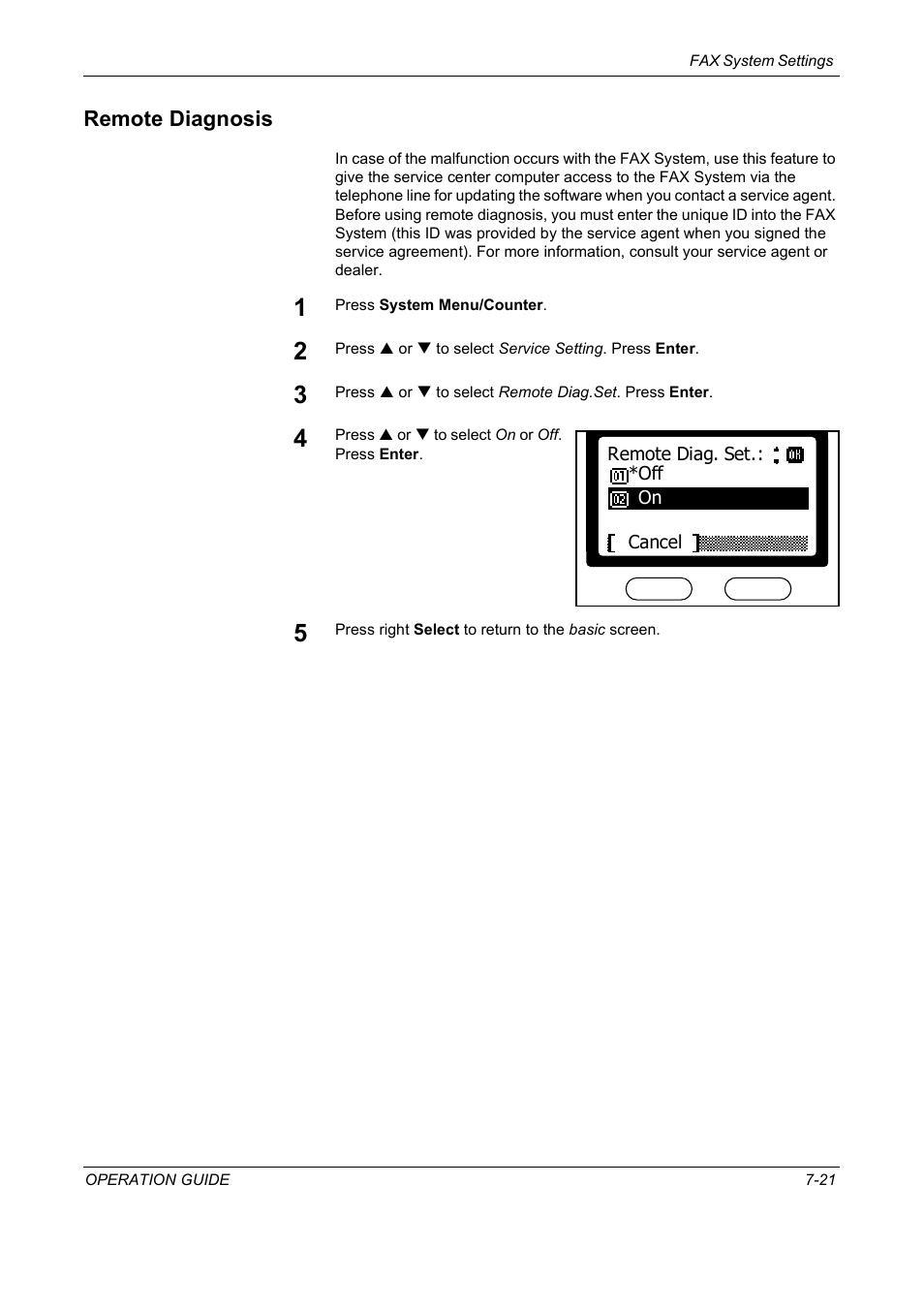 Remote diagnosis, Remote diagnosis -21 | TA Triumph-Adler DC 2018 User Manual | Page 175 / 234