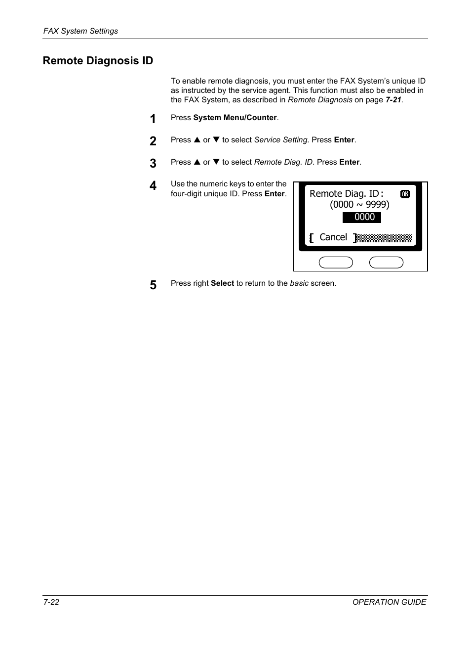 Remote diagnosis id, Remote diagnosis id -22 | TA Triumph-Adler DC 2018 User Manual | Page 176 / 234