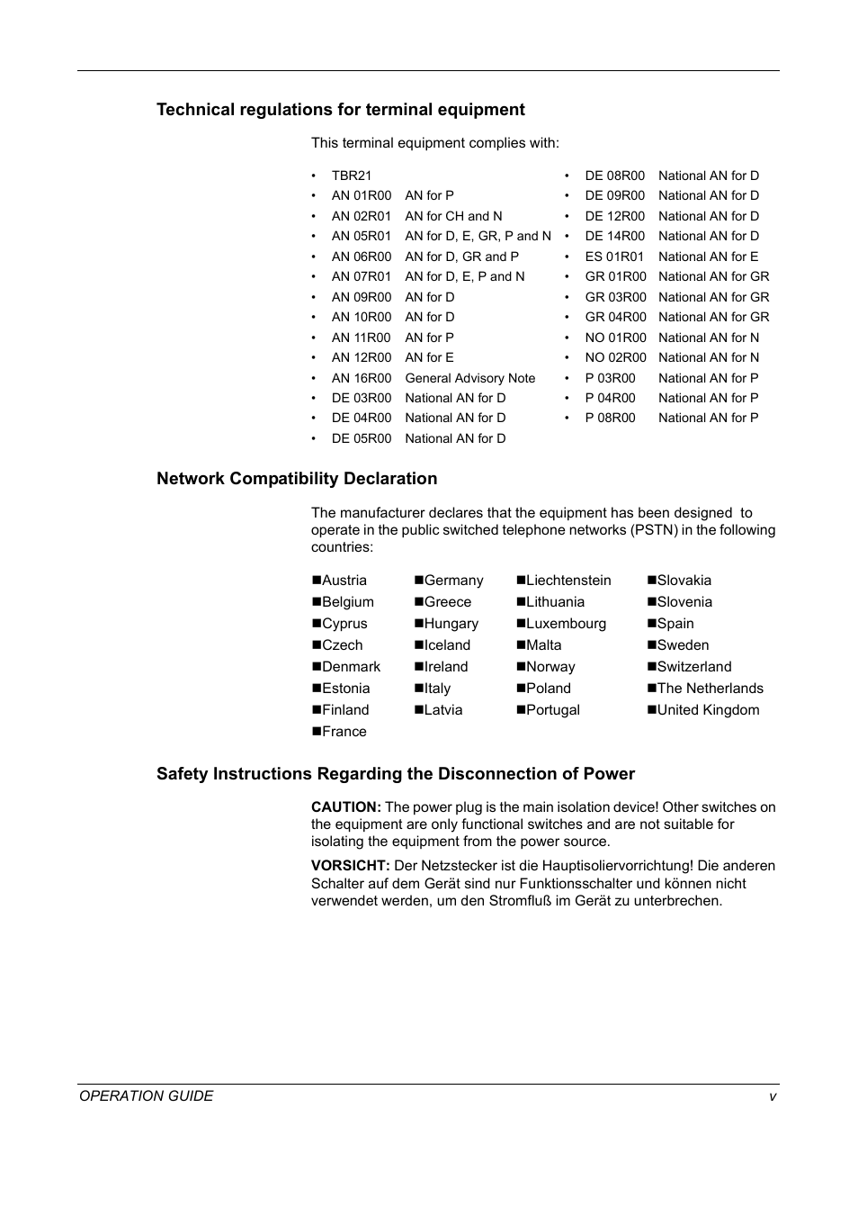 Technical regulations for terminal equipment, Network compatibility declaration | TA Triumph-Adler DC 2018 User Manual | Page 7 / 234