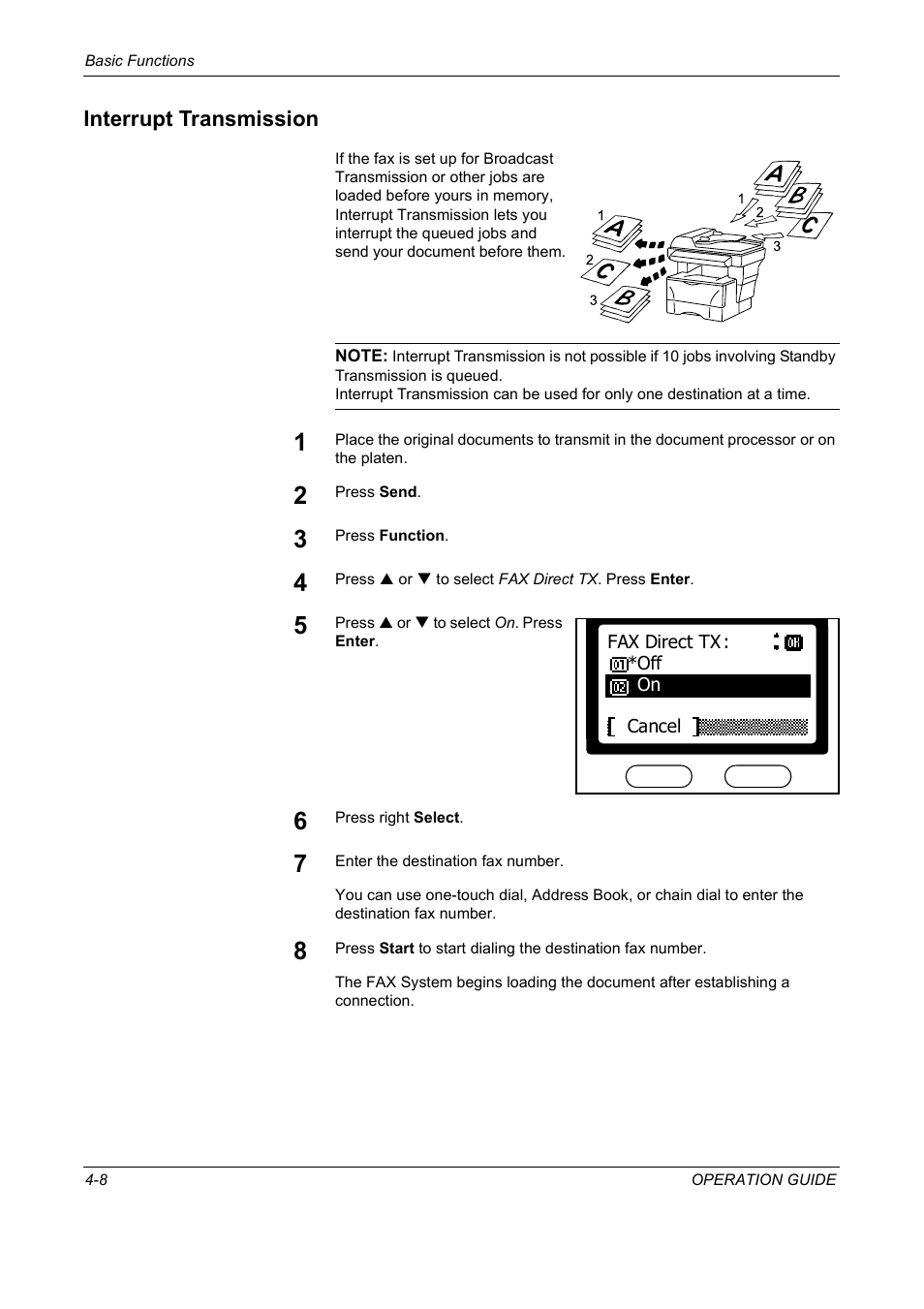 Interrupt transmission, Interrupt transmission -8 | TA Triumph-Adler DC 2018 User Manual | Page 76 / 234