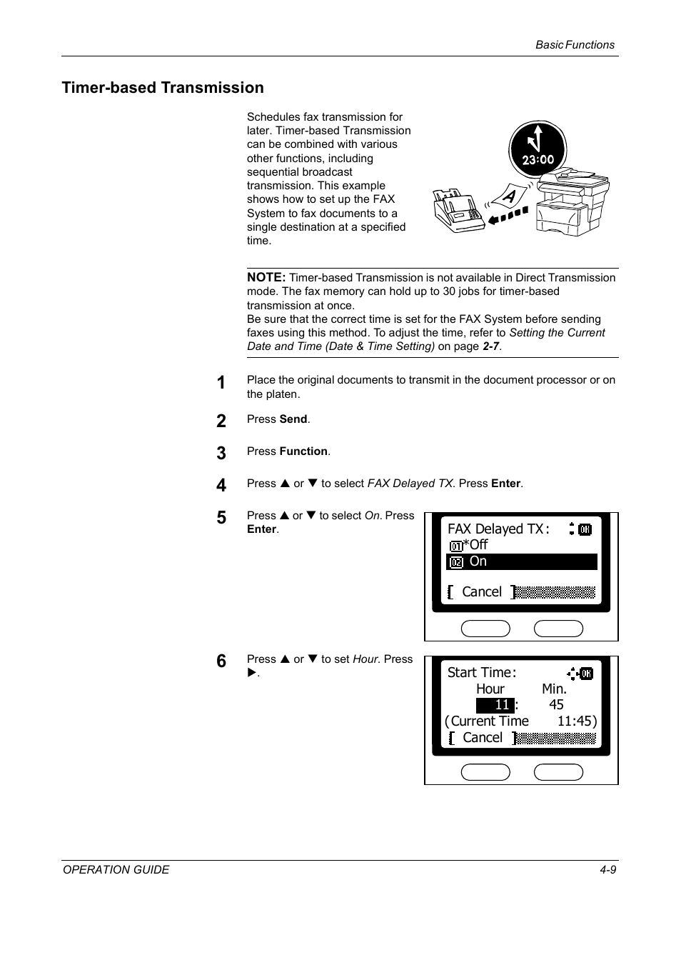 Timer-based transmission, Timer-based transmission -9 | TA Triumph-Adler DC 2018 User Manual | Page 77 / 234