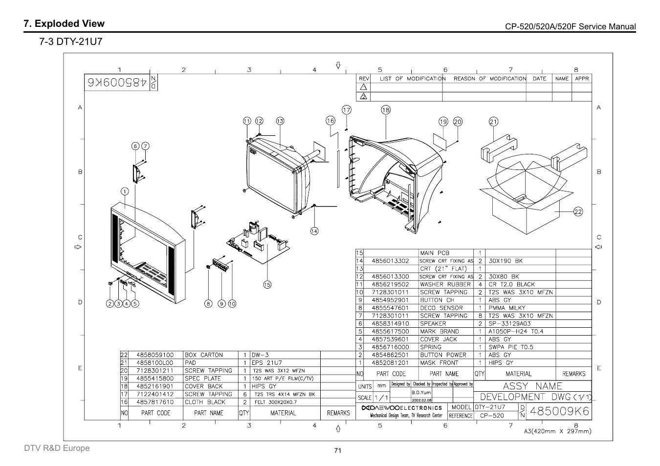 Daewoo DTC-21Y1/21Y2 User Manual | Page 72 / 85