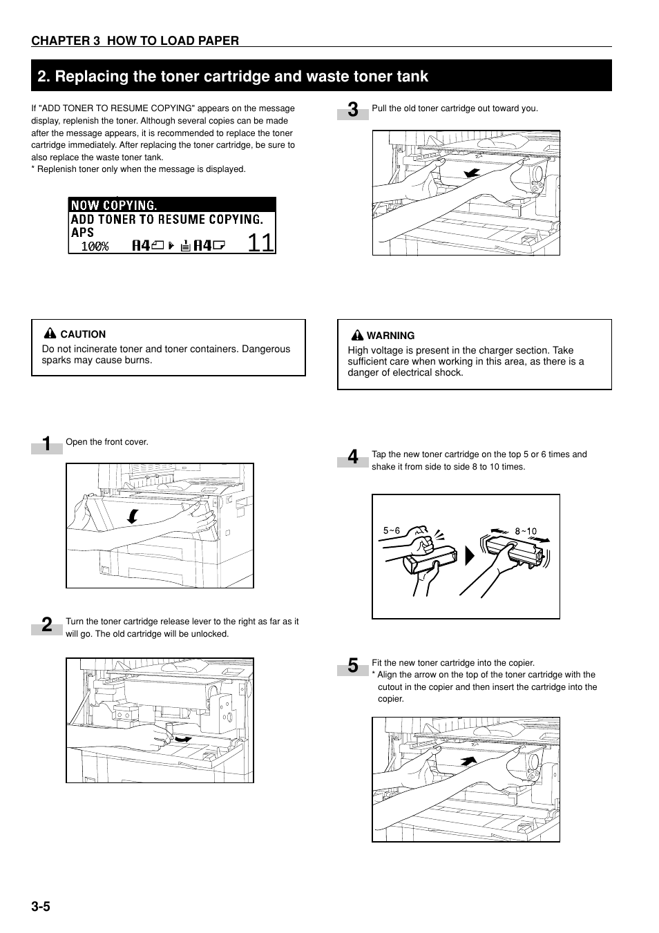 Replacing the toner cartridge and waste toner tank | TA Triumph-Adler DC 2020 User Manual | Page 18 / 73