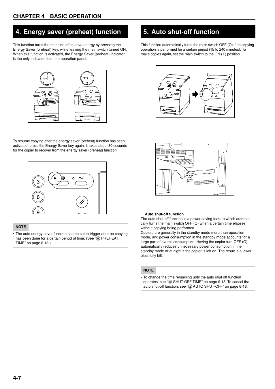 Energy saver (preheat) function, Auto shut-off function, Chapter 4 basic operation | TA Triumph-Adler DC 2020 User Manual | Page 26 / 73