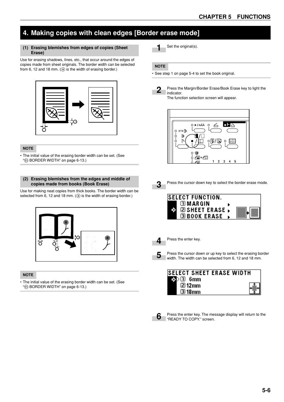 Making copies with clean edges [border erase mode | TA Triumph-Adler DC 2020 User Manual | Page 32 / 73