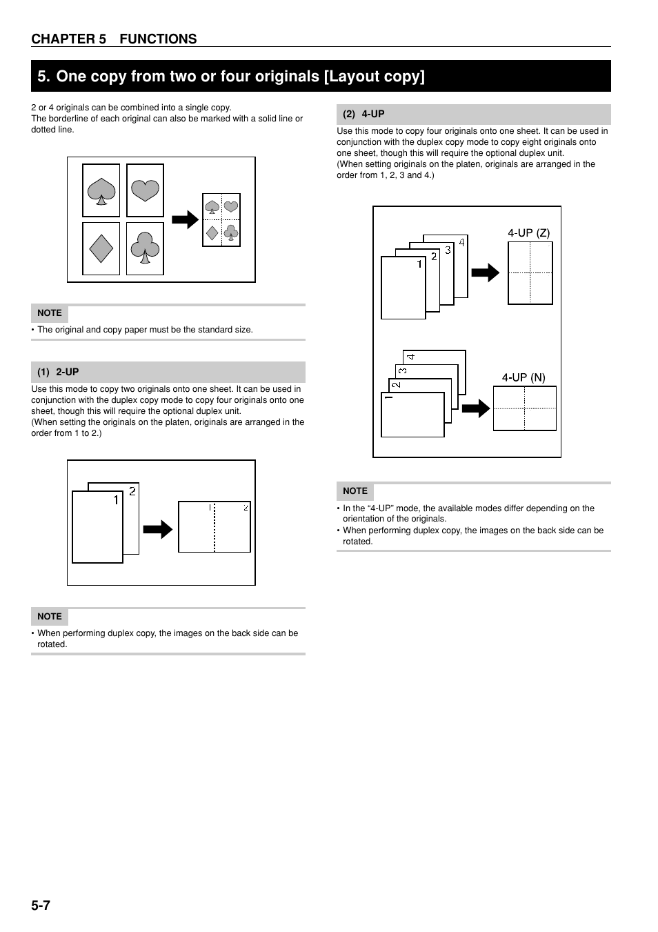 One copy from two or four originals [layout copy, Chapter 5 functions | TA Triumph-Adler DC 2020 User Manual | Page 33 / 73