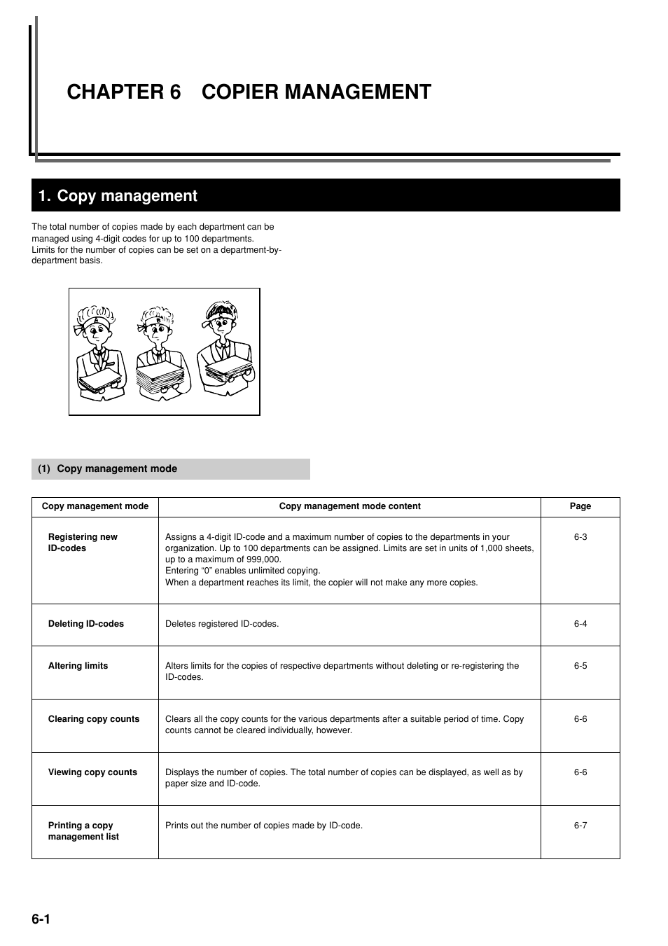 Chapter 6 copier management, Copy management | TA Triumph-Adler DC 2020 User Manual | Page 37 / 73