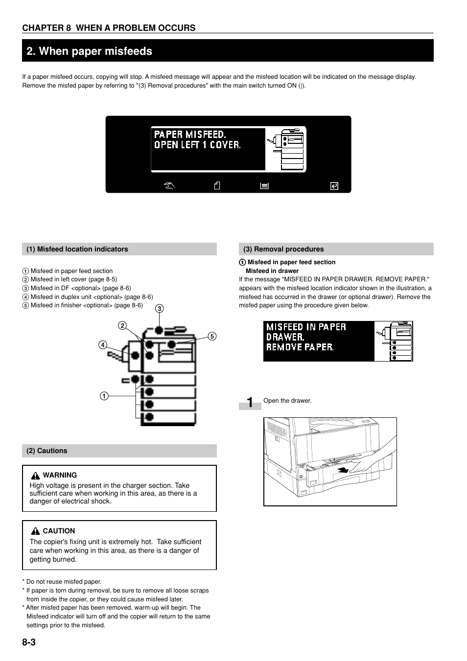 When paper misfeeds | TA Triumph-Adler DC 2020 User Manual | Page 62 / 73