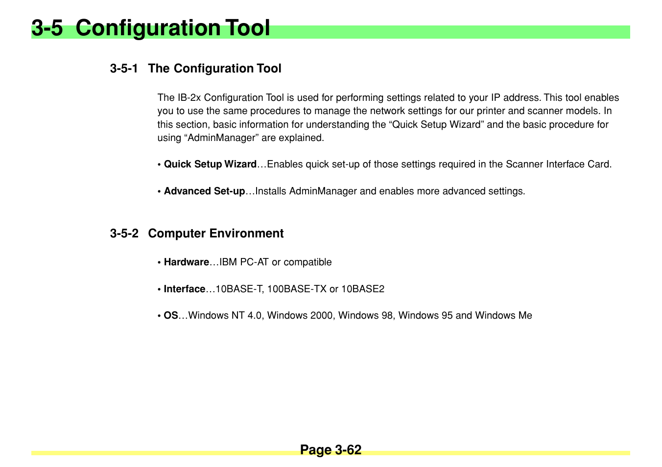 5 configuration tool, 5-1 the configuration tool, 5-2 computer environment | 5 configuration tool -62, 5-1 the configuration tool -62, 5-2 computer environment -62 | TA Triumph-Adler DC 2020 User Manual | Page 105 / 113