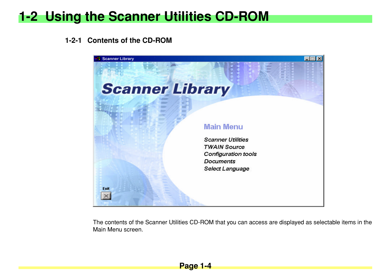 2-1 contents of the cd-rom, 2-1 contents of the cd-rom -4, 2 using the scanner utilities cd-rom | TA Triumph-Adler DC 2020 User Manual | Page 15 / 113