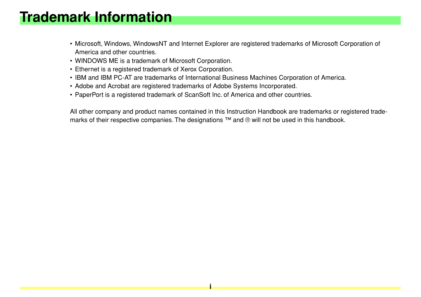 Trademark information | TA Triumph-Adler DC 2020 User Manual | Page 2 / 113