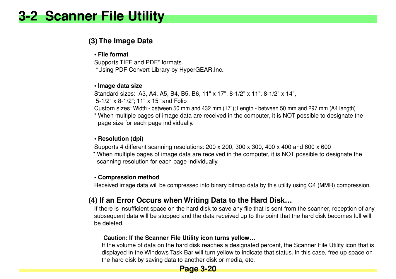 3) the image data, 3) the image data -20, 2 scanner file utility | Page 3-20 | TA Triumph-Adler DC 2020 User Manual | Page 63 / 113