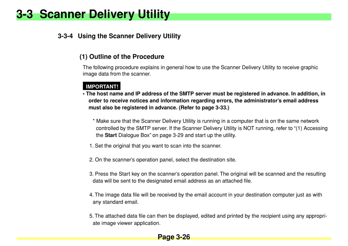 3-4 using the scanner delivery utility, 1) outline of the procedure, 3-4 using the scanner delivery utility -26 | 1) outline of the procedure -26, 3 scanner delivery utility, Page 3-26 | TA Triumph-Adler DC 2020 User Manual | Page 69 / 113