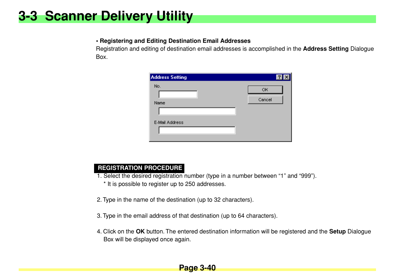 3 scanner delivery utility, Page 3-40 | TA Triumph-Adler DC 2020 User Manual | Page 83 / 113