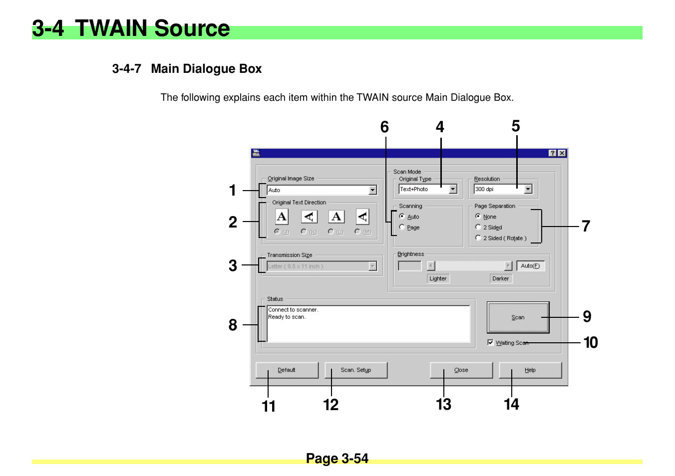 4-7 main dialogue box, 4-7 main dialogue box -54, 4 twain source | TA Triumph-Adler DC 2020 User Manual | Page 97 / 113