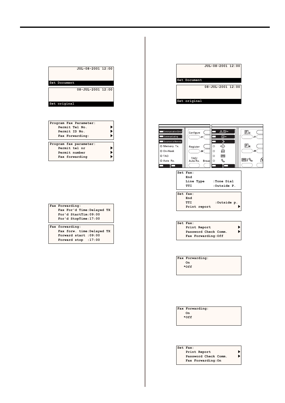 2) modifying registered information, 3) turning fax forwarding on/off | TA Triumph-Adler DC 2020 User Manual | Page 105 / 177