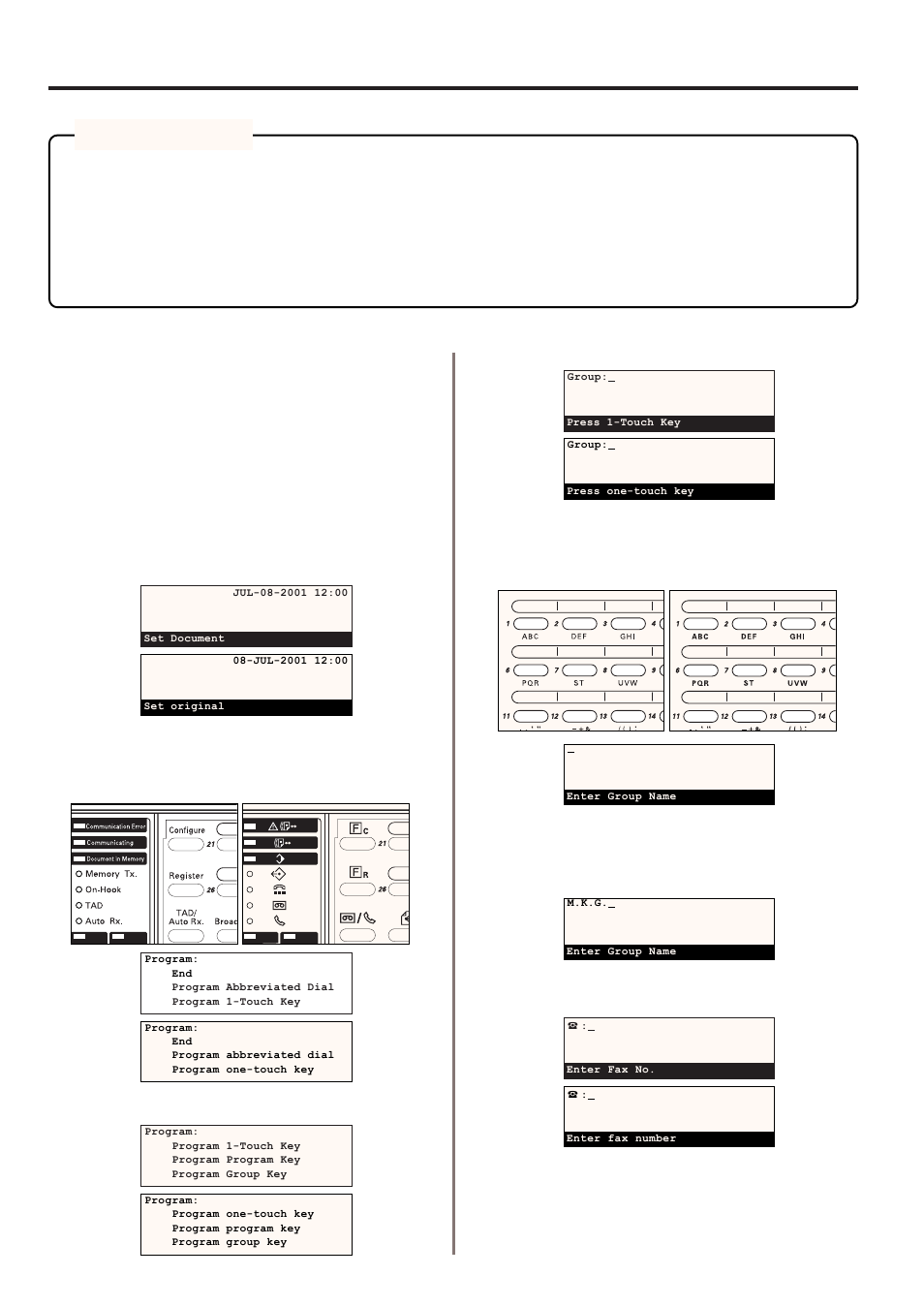 Group dial keys, 1) registering | TA Triumph-Adler DC 2020 User Manual | Page 106 / 177