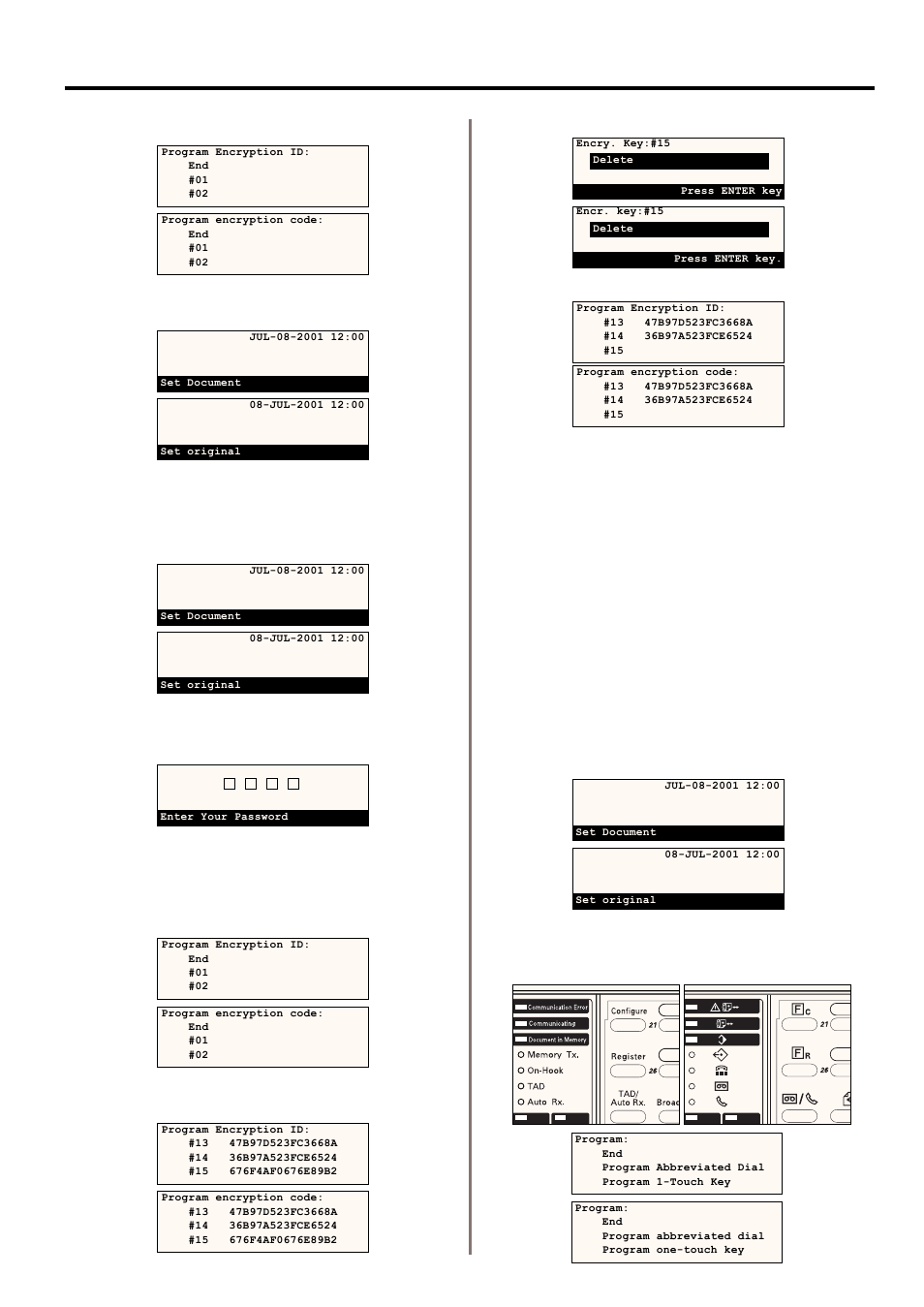 2) deleting encryption keys, 3) registering encryption boxes | TA Triumph-Adler DC 2020 User Manual | Page 125 / 177