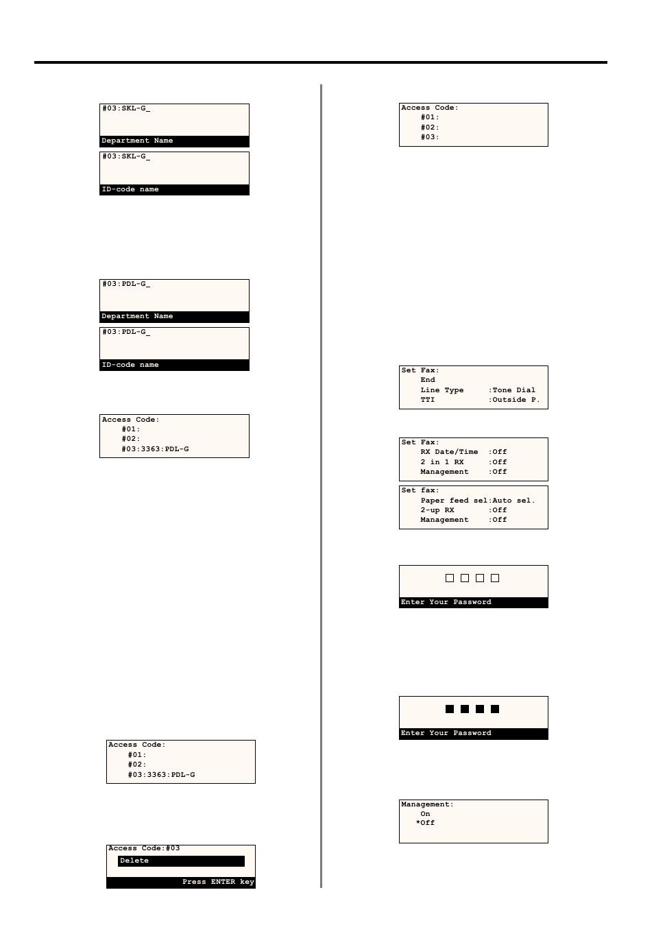 7) deleting access codes, 8) turning restricted access on/off | TA Triumph-Adler DC 2020 User Manual | Page 134 / 177