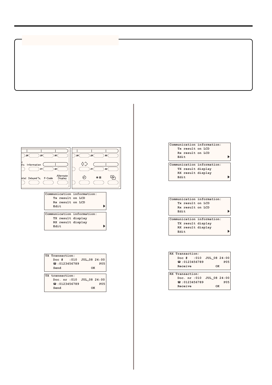 Communication result display, 1) transmission result display, 2) reception result display | TA Triumph-Adler DC 2020 User Manual | Page 138 / 177