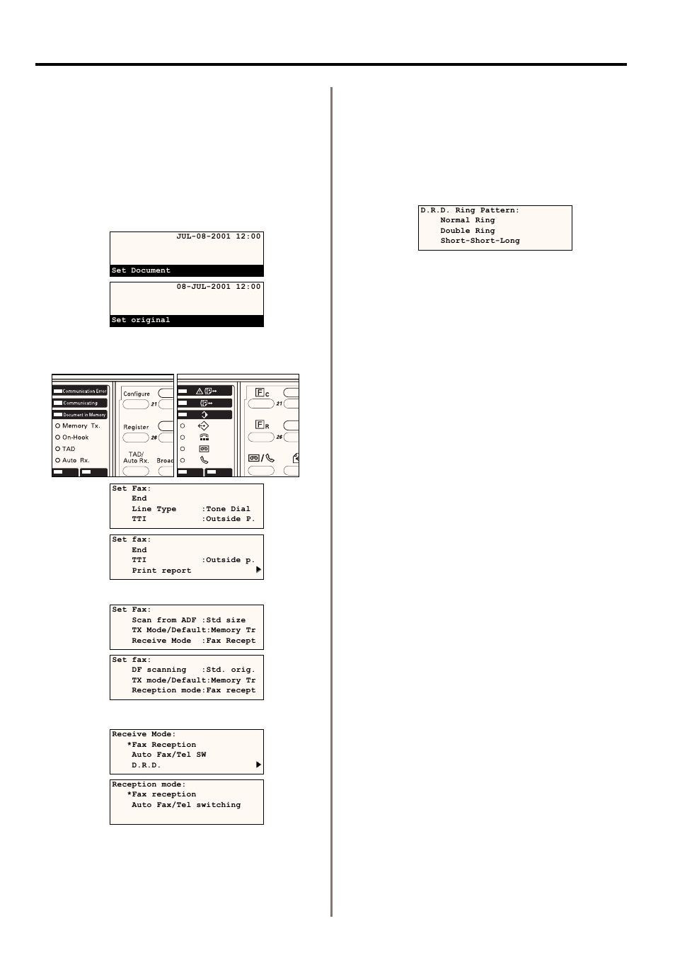 Selecting the reception mode | TA Triumph-Adler DC 2020 User Manual | Page 150 / 177