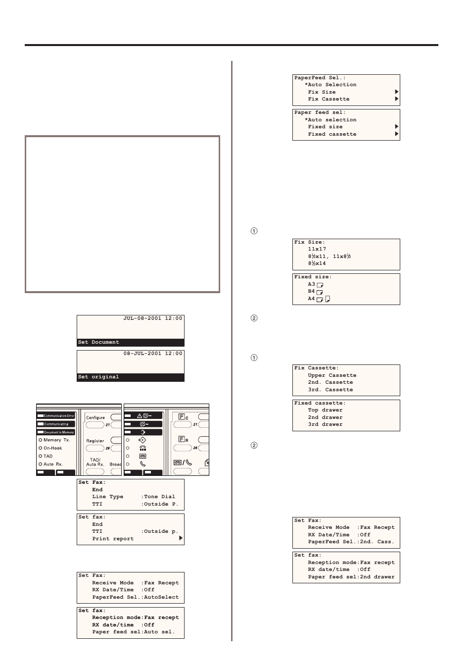 Selecting the paper feed selection mode | TA Triumph-Adler DC 2020 User Manual | Page 152 / 177